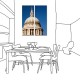 二聯式 直幅 異國風情 歐美 鐵塔 掛畫 壁鐘 咖啡廳 書房 家居裝飾 輕改造-異國風情20x50cm