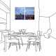 二聯式 直幅 咖啡廳 手繪風 書房 無框畫 掛鐘 壁鐘 客廳 民宿 餐廳 飯店 家居裝飾-藍色城市30x40cm