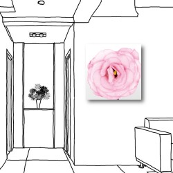 【123點點貼】單聯式 方型 牆貼 壁貼 壁紙 花卉 粉色 玫瑰 圖書館 無框畫 客廳 民宿 餐廳 飯店 家居裝飾-玫瑰花-30x30cm