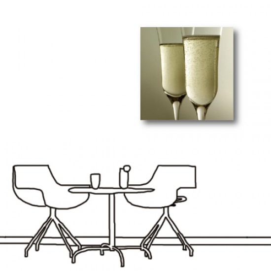 無框畫 單聯式 方型 職業 餐廳佈置 食品掛畫 家飾品 酒吧佈置- 香檳30x30cm