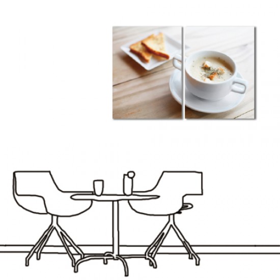 二聯式 直幅 早餐店 食品 送禮 家居裝飾 辦公室 無框畫 民宿 餐廳 輕改造-早點時刻30x40cm
