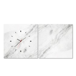  24mama 二聯式時鐘無框畫 餐廳掛畫 30X30cm-大理石紋