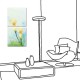 二聯式 方型 無框畫 掛鐘 壁鐘 花店 海芋 花卉 客廳 民宿 餐廳 飯店 壁鐘-青春活力30x30cm