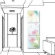 三聯式 方型 無框畫 掛鐘 波斯菊 花卉 壁鐘 花店 客廳 民宿 餐廳-純真快樂30x30cm