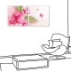 二聯式 方型 掛鐘 壁鐘 嬌豔紅花 花卉 客廳 民宿 餐廳 飯店-大方高雅30x30cm