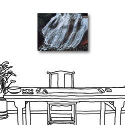 單聯式 橫幅 山水畫 長輩禮 瀑布 寫實 書房 圖書館 咖啡廳 餐廳 民宿 -瀑布40x30cm