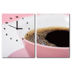 二聯式 直式 粉色 咖啡 少女 咖啡廳 民宿 餐廳 家居裝飾 壁畫 -咖啡少女30x40cm