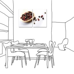 二聯式 直式 水果 少女 文青 咖啡廳 民宿 餐廳 家居裝飾 壁畫 輕改造 -果菓30x40cm