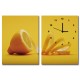 二聯式 直式 咖啡廳 水果 檸檬 黃色 餐廳 民宿 無框畫 掛畫 掛鐘 辦公室 裝飾 -檸檬片30x40cm