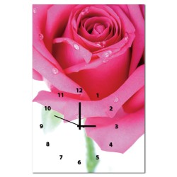 單聯式 直幅 花卉 粉色 玫瑰 圖書館 無框畫 掛鐘 壁鐘 客廳 民宿 餐廳 飯店 家居裝飾 花店-玫瑰花茶-40x60cm