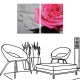 二聯式 直幅 花卉 粉色 玫瑰 圖書館 無框畫 掛鐘 壁鐘 客廳 民宿 餐廳 飯店 家居裝飾 花店-玫瑰雨-30x40cm