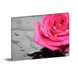單聯式 橫幅 花卉 粉色 玫瑰 無框畫 掛鐘 客廳 民宿 餐廳 飯店 家居裝飾 花店-玫瑰雨-60x40cm