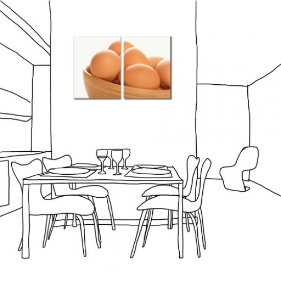 二聯式 直式 食品 有機 廚房 咖啡廳 民宿 餐廳 家居裝飾 壁鐘 壁畫 輕改造 -淡淡的愛30x40cm