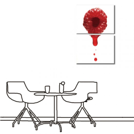 二聯式 橫幅 咖啡廳 水果 餐廳 民宿 無框畫 掛畫 掛鐘 辦公室 裝飾 -蜜汁40x30cm