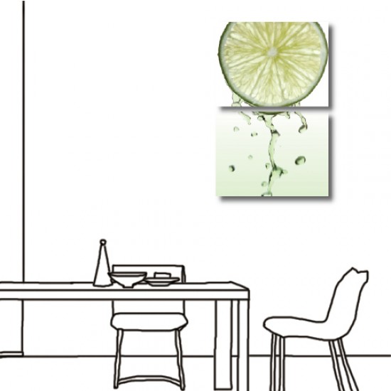 二聯式 橫幅 咖啡廳 水果 檸檬 餐廳 民宿 無框畫 掛畫 掛鐘 辦公室 裝飾 -酸甜滋味40x30cm