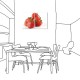 二聯式 直式 紅色 水果 少女 廚房 餐廳 民宿 家居裝飾 壁鐘 壁畫 輕改造-草莓優果30x40cm