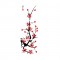 三聯式 方型 花卉 櫻花 中國風 民宿裝潢 長輩禮 客廳 辦公室裝飾-櫻花-30x30cm