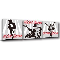 三聯式 方型 麥可傑克森 餐廳 咖啡廳 室內擺設 家飾品 紀念-麥可傑克森-30x30cm