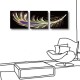 三聯式 方型 普普風 羽毛 簡約 無框畫 室內擺設 -天使的羽毛-30x30cm