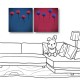 二聯式 方型 紅色 花卉 家居裝飾 無框畫 書房 壁鐘 客廳 餐廳 飯店 家居裝飾 民宿-花球-30x30cm