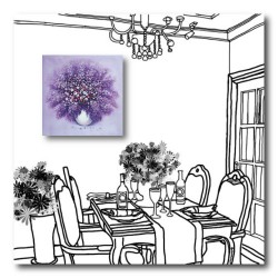 單聯式 方型 新居佈置 花坊 書房 咖啡廳 餐廳 民宿 客廳 飯店 畫廊 家居裝飾-紫色花30x30cm