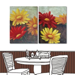 【123點點貼】壁貼 花卉壁貼 家居布置 二聯式 30x40cm-三朵花