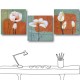 【123點點貼】藝術壁貼 家居壁貼 小資DIY 花卉 民宿裝潢 咖啡廳 家飾品 三聯式 方形 30x30cm-三花
